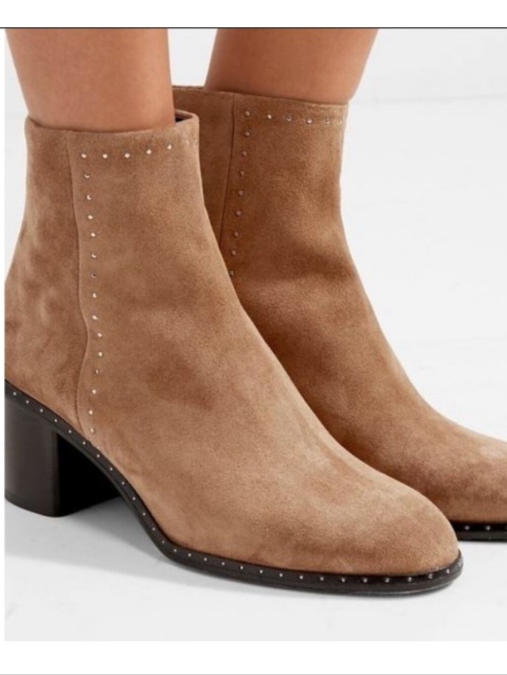 Rag & Bone Willow Studded Suede Ankle Boots in Camel Size US 8.5 / 39.5